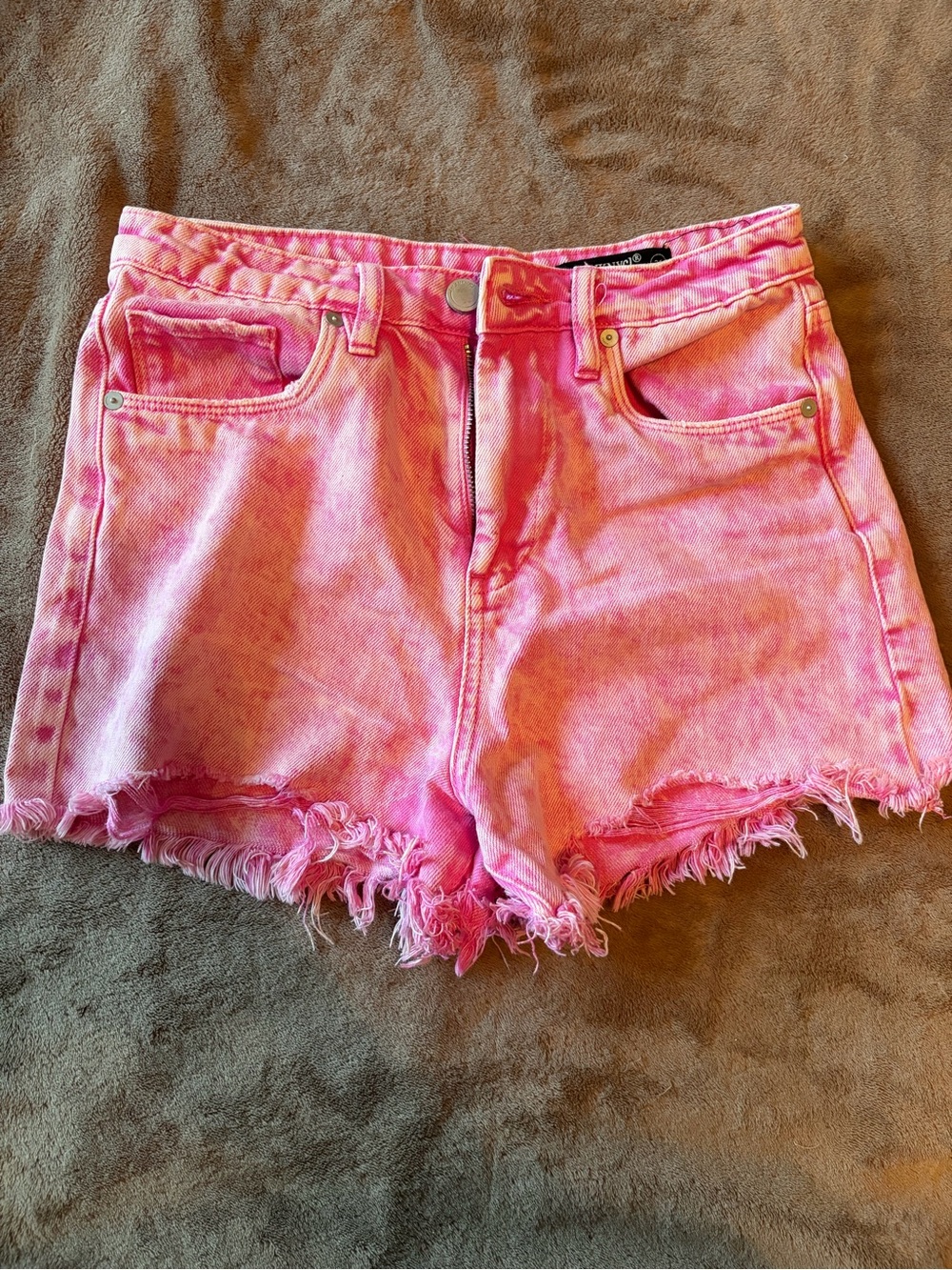 Blank NYC Pink Distressed Denim Cutoff Shorts